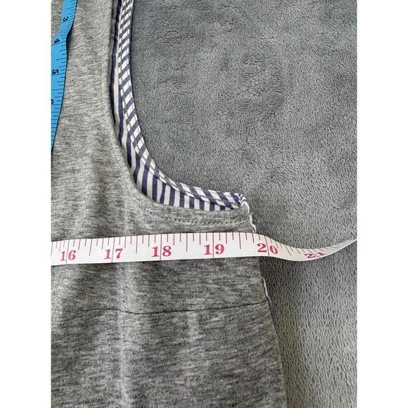 J.Crew Style Grey & Striped in back Sleeveless Round Neck Top Large - Picture 5 of 6